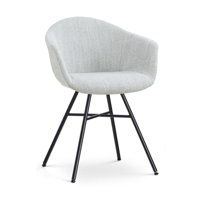 Eetkamerstoel Noa-Otis zwart onderstel met armleuningen