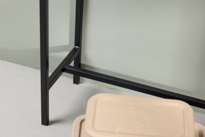 Toa Sidetable - 100 x 30 cm - Zwart met Glas