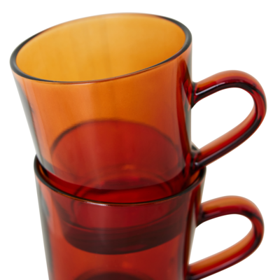 HKliving mok 70's Glassware - Amber brown (set van 4)