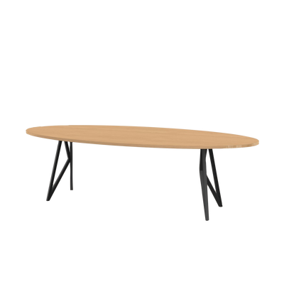Studio HENK tafel Butterfly Ovaal - zwart frame, hardwax light 3041