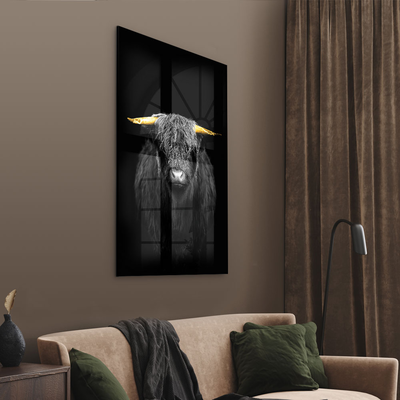 Walljar acrylglas schilderij - Gold Ox Horns