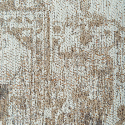 Vloerkleed Heris grijs met sierlijke motieven in het midden, vervaagde kleuren en texturen, antieke look