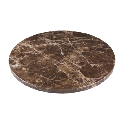 Marmer dienblad rond - bruin