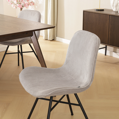 Eetkamerstoel Noa-Fé gestoffeerd - zwart onderstel