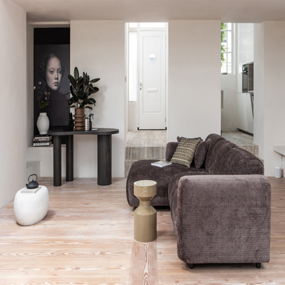 Maan organisch sidetable/bureau mdf donkerbruin
