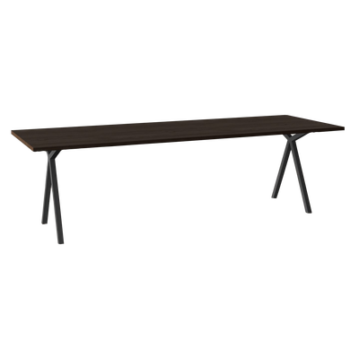 Studio HENK tafel Slim X-type Rechthoekig - zwart frame, gerookte beits