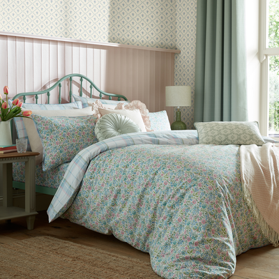 Laura Ashley Home Kingsize Dekbedovertrekset, Omkeerbaar Katoenen Beddengoed Met Bijpassende Shams Lichtgewicht Woondecoratie Voor Alle Seizoenen Natalie Sage King 1661841657
