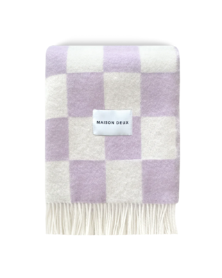 Maison Deux plaid Checkerboard Lila Wit