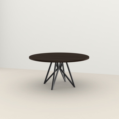 Studio HENK tafel Butterfly Rond Quadpod - zwart frame, gerookte beits