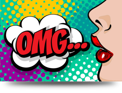Canvas schilderij popart cartoon bubbles