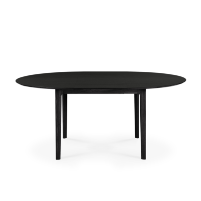 Ethnicraft - Tafel bok rond - uitschuifbaar - eiken/zwart eiken