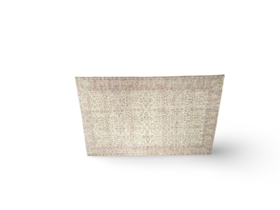 Vloerkleed vintage crème met bloemen