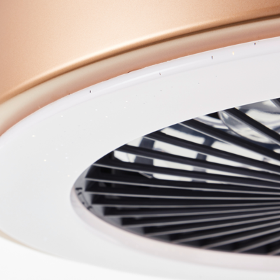 Plafondventilator Slimline – RGB licht – zwart/goud