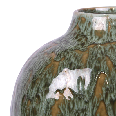 Vaasje Drip green H23cm