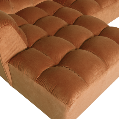 Allure chaise longue links geweven stof naturel melange