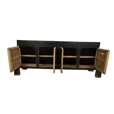 Dressoir zwart 4 deur noppen beslag