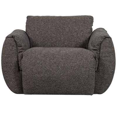 Baggy draaifauteuil geweven stof warmgrijs melange