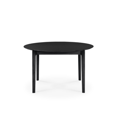 Ethnicraft - Tafel bok rond - uitschuifbaar - eiken/zwart eiken
