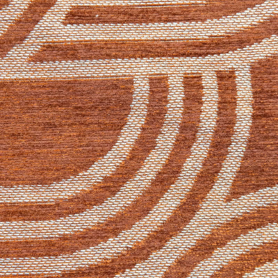 Vloerkleed Disco rood met geometrische lijnen en cirkels