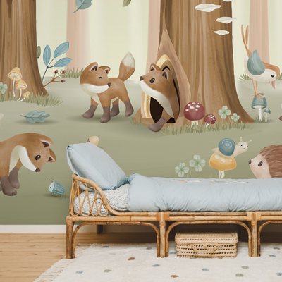 Digitaal behang Forest Friends