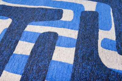 Ecorugs vloerkleed Kuba blauw