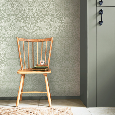 vliesbehang william morris at home strawberry thief fibrous sage