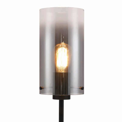 Vloerlamp Guus rookglas 1-lichts – Zwart