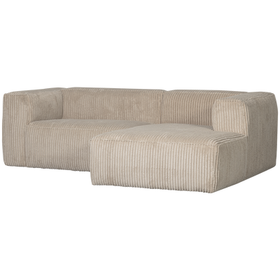 Bean chaise longue bank rechts chenille velvet taupe