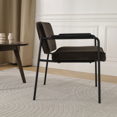 Velvet fauteuil Bibi - met armleuningen