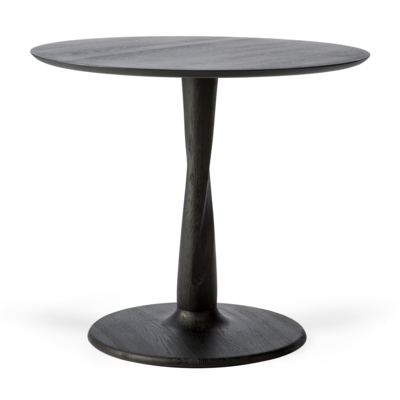 Ethnicraft - Torsion eettafel rond - zwart eiken - 90 cm - hoogte: standaard 76 cm