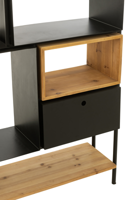 Vakkenkast Tina Zwart/Naturel