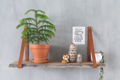Leren plankdragers (set van 2)