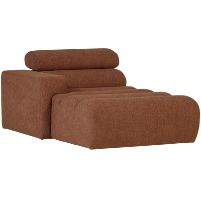 Novi chaise longue element arm links ribstof terra