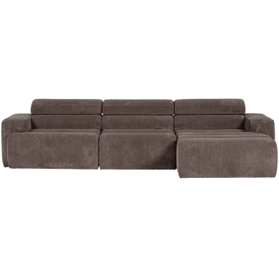 Novi chaise longue bank rechts donkerbruin melange