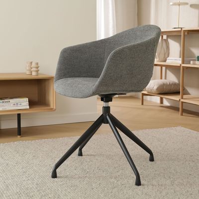 Draaibare eetkamerstoel Nola-Otis - zwart onderstel