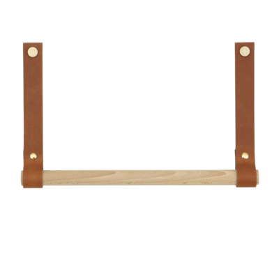 Leren keukenrolhouder (roldrager: rondhout)