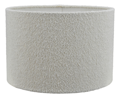 Lampenkap rond bouclé blanc