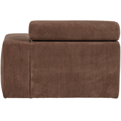 Novi chaise longue element arm rechts boucle karamelbruin