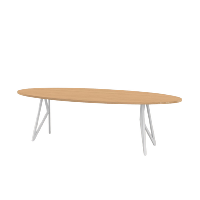 Studio HENK tafel Butterfly Ovaal - wit frame, hardwax light 3041