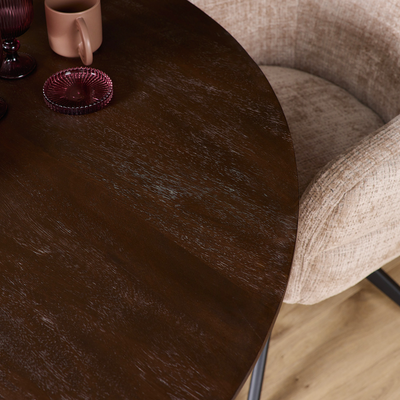 Eettafel De Bokke Rond Bruin & Wit