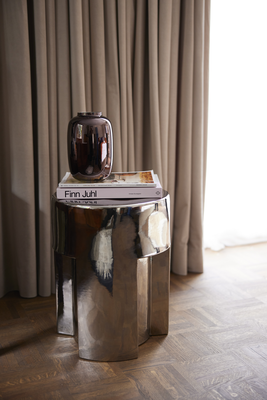 Stoneware Side Table | Chrome