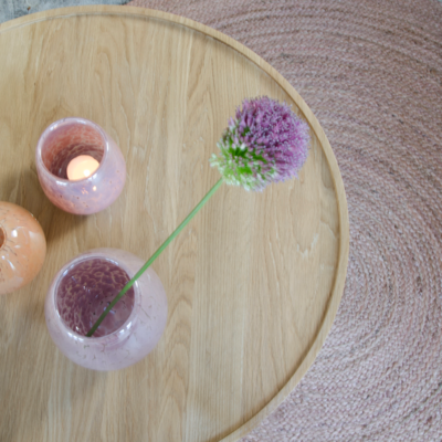 Bijzettafel Eiken rond