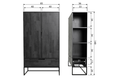 Kast Silas 2-deurs