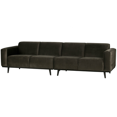 Statement 4-zits bank 280 cm chenille velvet perzikroze