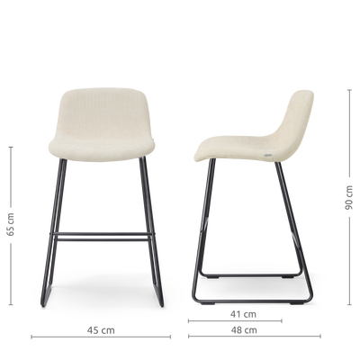 Barkruk Nino-Mats zwart onderstel 65 cm