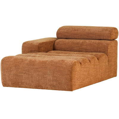Novi chaise longue element arm links ribstof terra