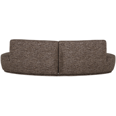 Batavier half ronde bank 4-zits velvet lichtbruin melange