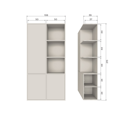Meggy opbergkast links 108 cm grenen middenbruin [fsc]