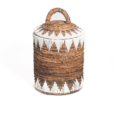 Mand Sekitar naturel/wit van waterhyacint