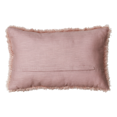 Kussen bont linnen oud roze